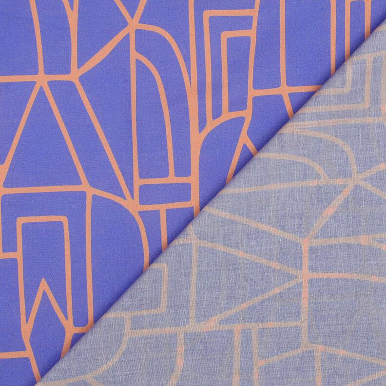 Voile di cotone Town | Nerida Hansen – lilla bluastro/arancio pesca,  image number 4