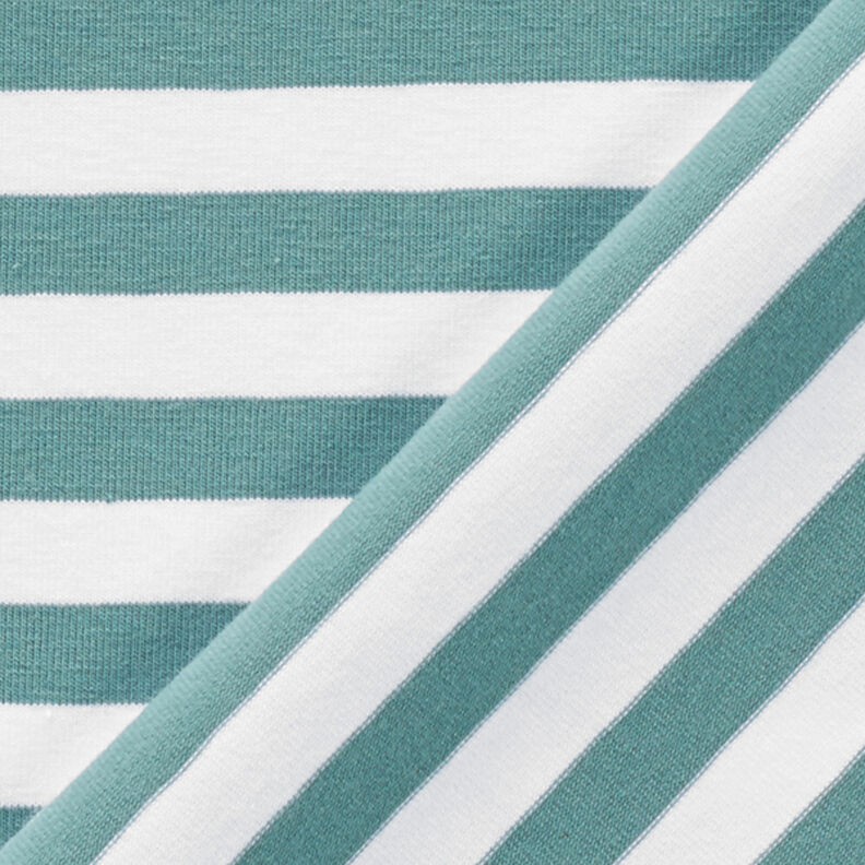 Jersey di cotone righe ampie – menta/bianco,  image number 4