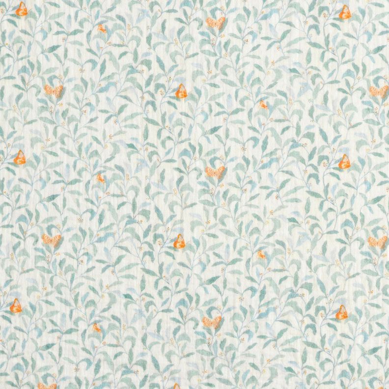 mussolina / tessuto doppio increspato Prato con farfalle stampa digitale | Poppy Fabrics – avorio,  image number 1
