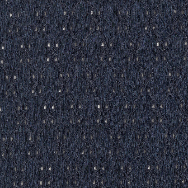 Maglia effetto Krinkle con ricamo inglese – blu notte,  image number 1