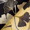 tessuto arredo Jacquard foglie di ginkgo – nero/oro,  thumbnail number 5