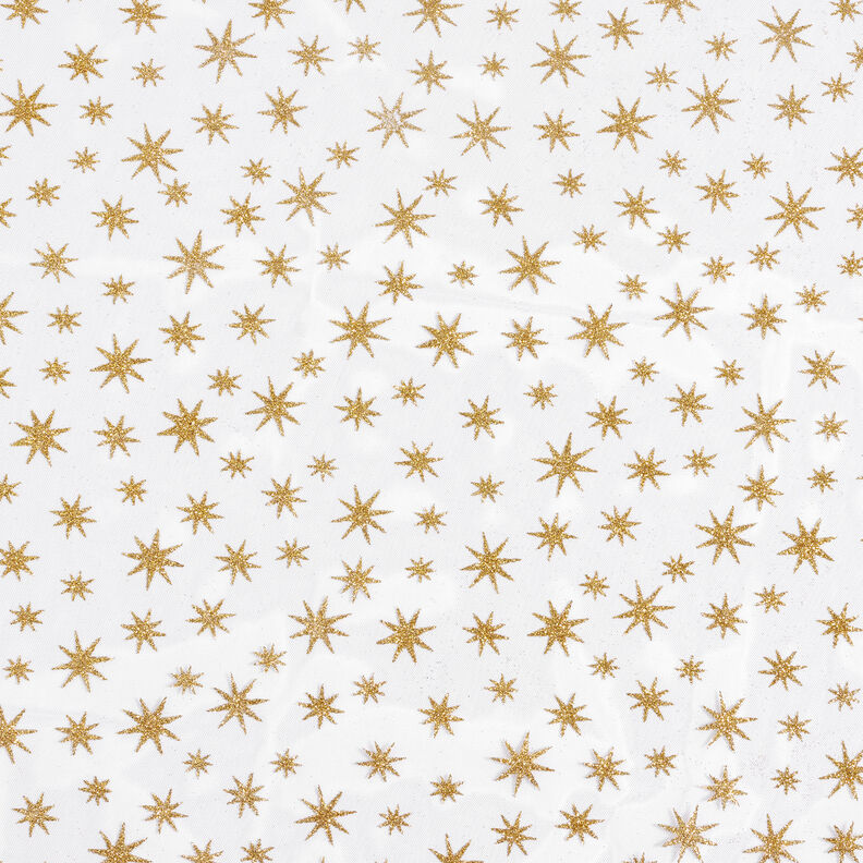 Tulle con stelle brillanti – bianco/oro,  image number 6