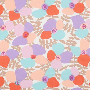 Misto lino viscosa Lema Poppies | Nerida Hansen – bianco lana/eucalipto, 