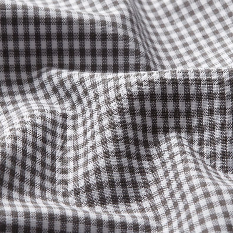 popeline di cotone Mini quadri – grigio pietra/bianco, image number 2