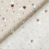 tessuto in cotone popeline Dolci pupazzi di neve – tortora chiaro,  thumbnail number 4