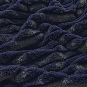 Pelliccia sintetica a righe orizzontali larghe – blu notte, 