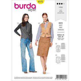 gilè, Burda 6172 | 34-44, 