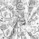 popeline di cotone tessuto da colorare, in giro – bianco/nero,  thumbnail number 4