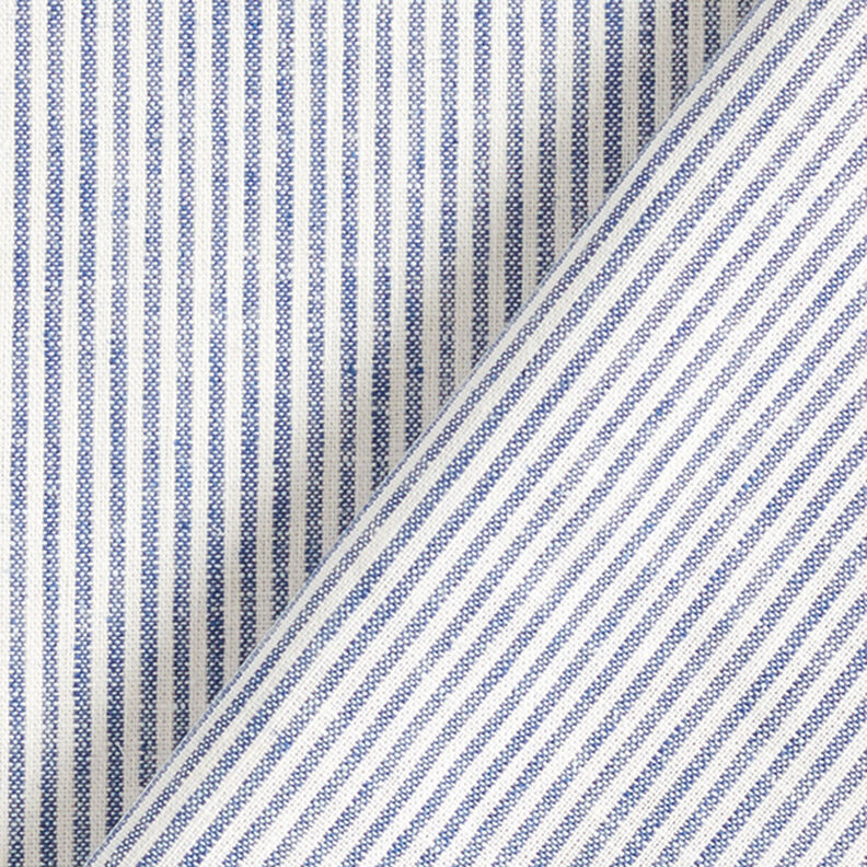 misto cotone-lino righe sottili – colore blu jeans/bianco lana,  image number 4