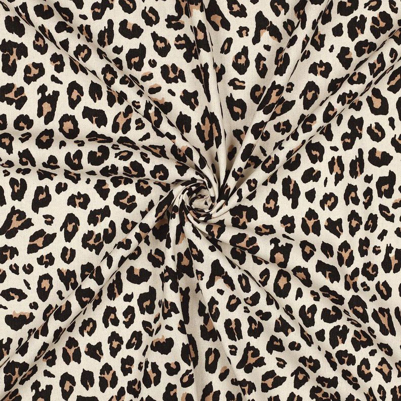 misto lino viscosa stampa leopardata | Poppy Fabrics &ndash; bianco lana/nero,  image number 3