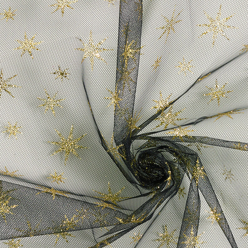 Tulle con stelle brillanti – nero/oro,  image number 3