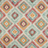 tessuto arredo gobelin motivo etnico a losanghe – turchese chiaro/beige chiaro,  thumbnail number 1