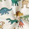 tessuto arredo mezzo panama Dinosauri marcati – bianco lana/verde scuro,  thumbnail number 3
