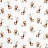 GOTS jersey di cotone scimmie nella giungla stampa digitale | Poppy Fabrics – bianco/marrone scuro,  thumbnail number 1