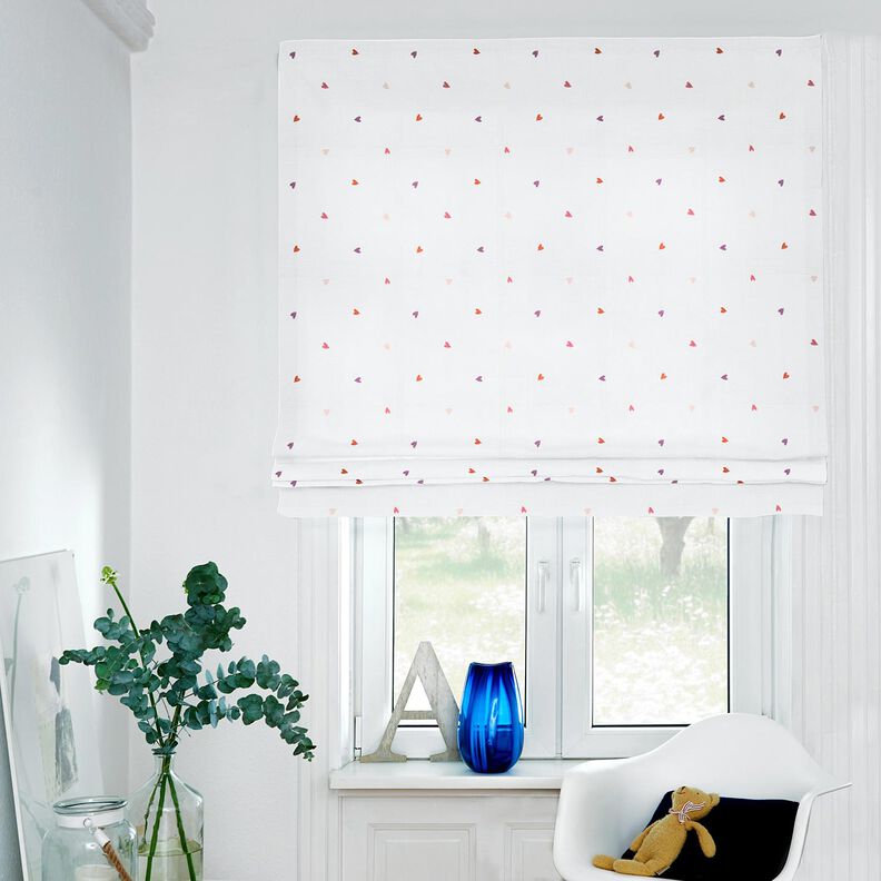 mussolina / tessuto doppio increspato Cuori ricamati | Poppy Fabrics – bianco/rosé, image number 6