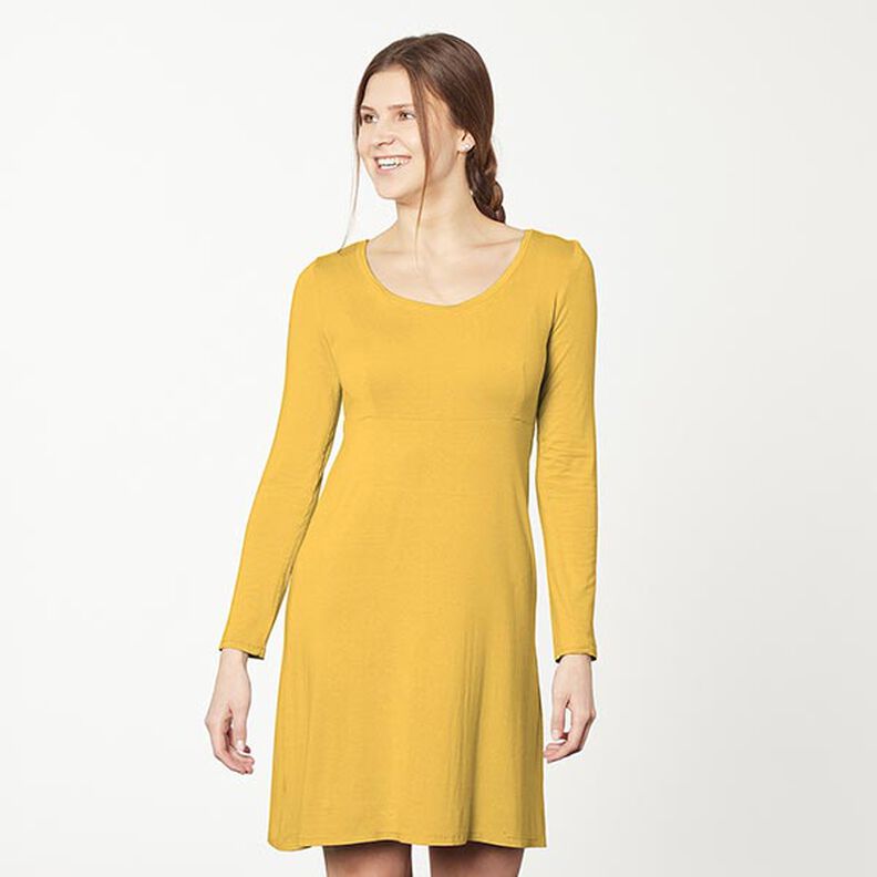 jersey di cotone medio tinta unita – giallo sole,  image number 6