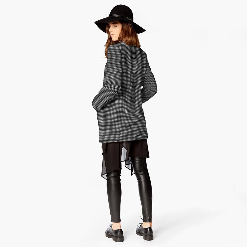 Cappotto in maglia stretch a quadri piccoli – grigio chiaro/nero,  image number 5