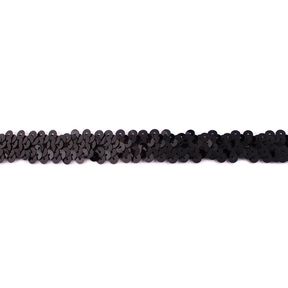 Bordino con paillette elastico [20 mm] – nero, 