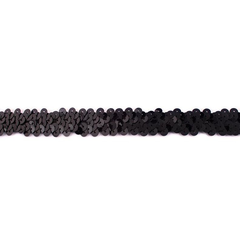 Bordino con paillette elastico [20 mm] – nero,  image number 1