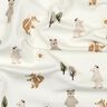 jersey di cotone animali nella foresta stampa digitale | Poppy Fabrics – avorio/anemone,  thumbnail number 2