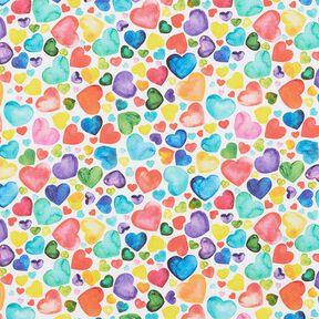 satin di cotone cuori variopinti, 