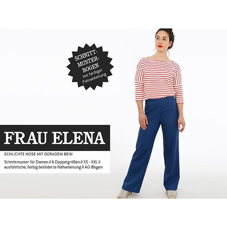 FRAU ELENA - pantalone semplice con gamba dritta, Studio Schnittreif  | XS -  XXL,  image number 1