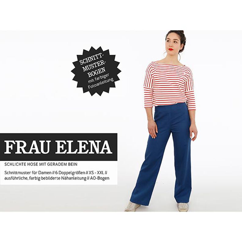 FRAU ELENA - pantalone semplice con gamba dritta, Studio Schnittreif | XS - XXL,  image number 1