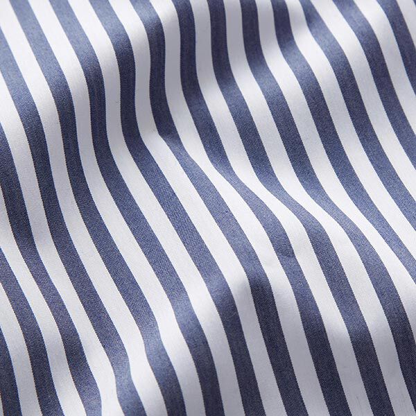 tessuto per camicette, strisce verticali – bianco/blu marino,  image number 2