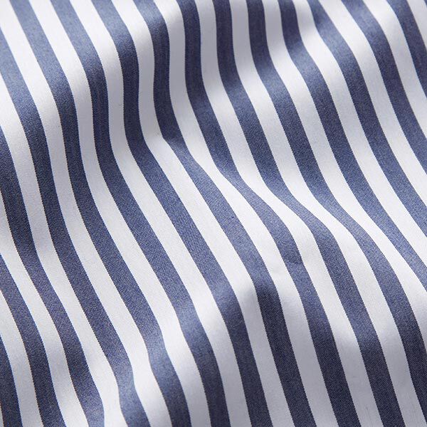 tessuto per camicette, strisce verticali – bianco/blu marino, image number 2