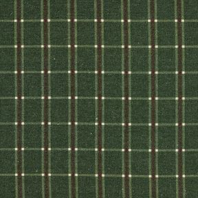 tessuto arredo mezzo panama Quadretti eleganti – verde abete/rosso carminio, 