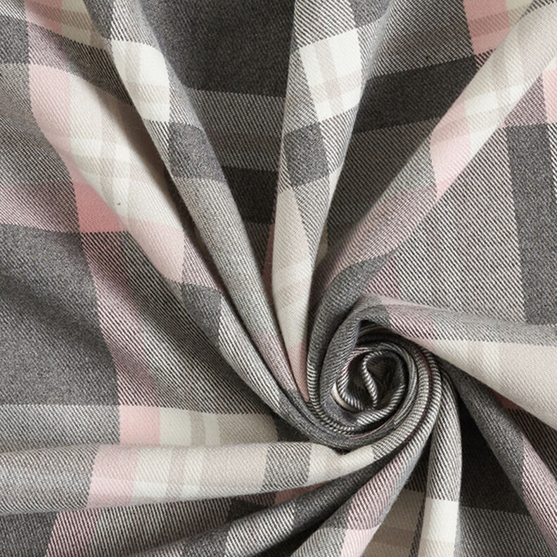 tessuto stretch per pantaloni Quadri scozzesi – grigio ardesia/rosé,  image number 3