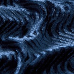 Onde in rilievo in velluto elasticizzato – blu marino, 