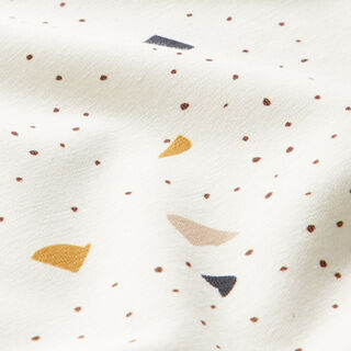 GOTS jersey di cotone terrazzo | Tula – bianco lana/marrone scuro, 