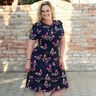 jersey di cotone Farfalle | Glitzerpüppi – blu notte/pink,  thumbnail number 5