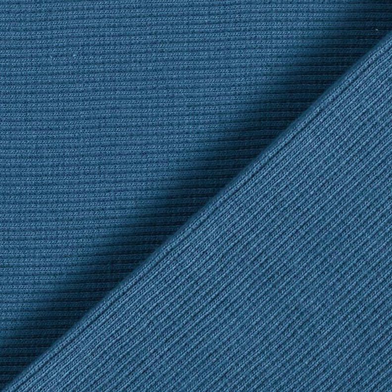 GOTS 2x2 tessuto per polsini | Tula – colore blu jeans,  image number 3