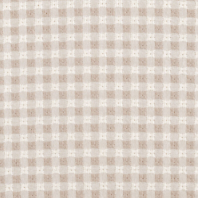 Tessuto in cotone a quadri strutturati – bianco/anacardo,  image number 1