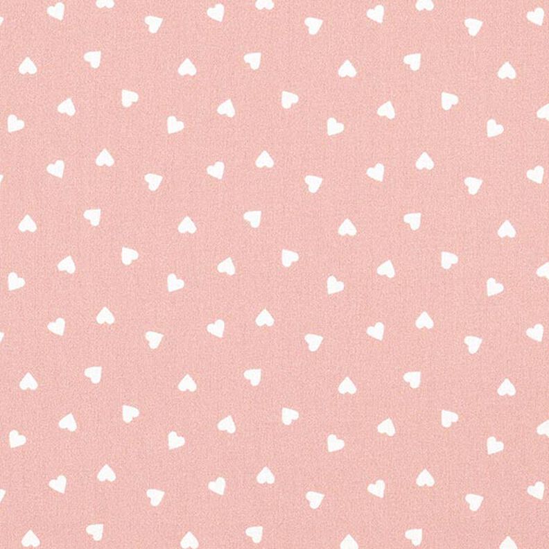 Popeline di cotone biologico con cuori sparsi – rosa anticato,  image number 1