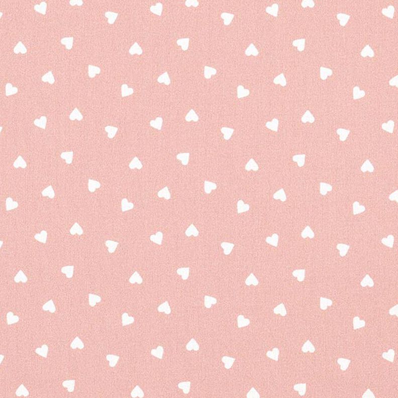 Popeline di cotone biologico con cuori sparsi – rosa anticato,  image number 1