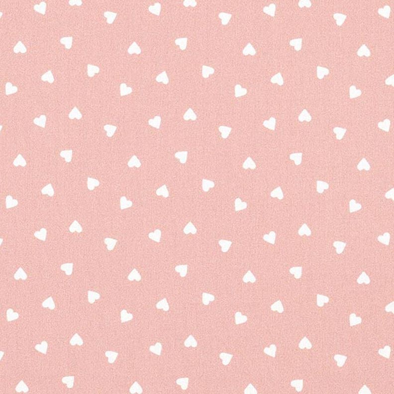 Popeline di cotone biologico con cuori sparsi – rosa anticato,  image number 1