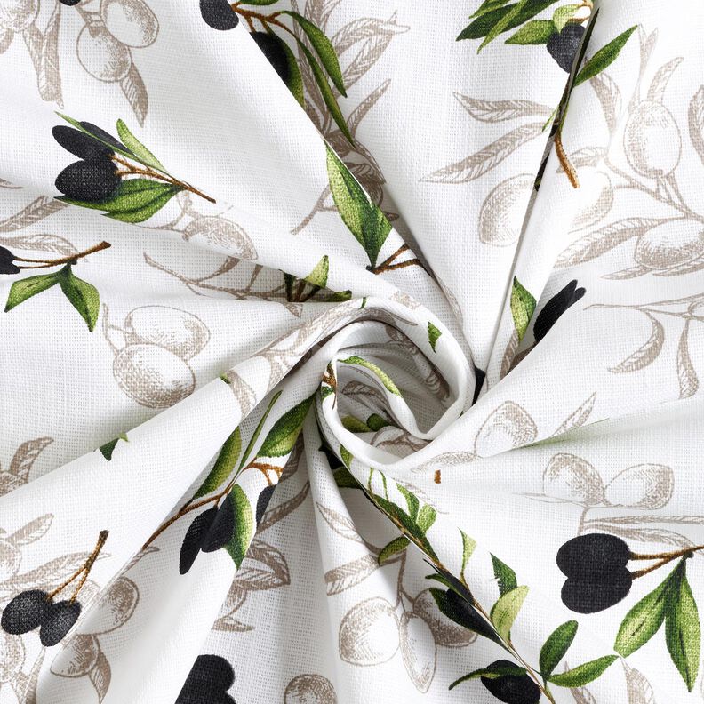 tessuto arredo panama Olive – bianco/nero,  image number 3