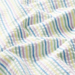 seersucker cotone Mix di strisce – bianco, 