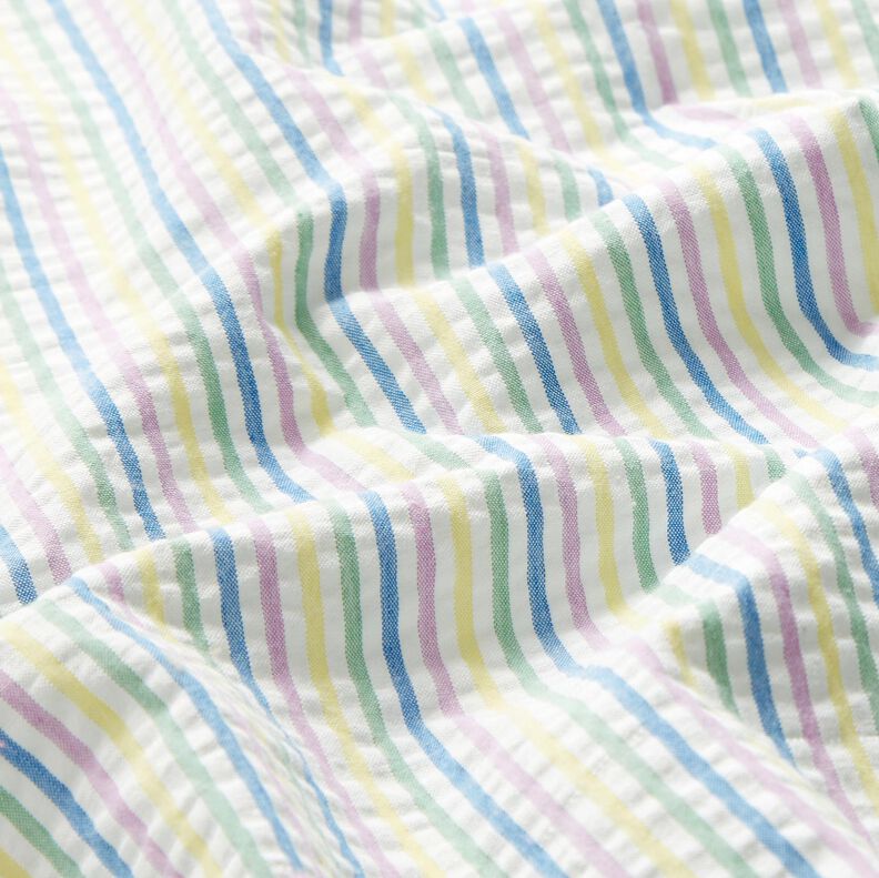 seersucker cotone Mix di strisce – bianco,  image number 2