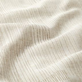 tessuto per tende a vetro misto lino Righe irregolari  – beige scuro/naturale, 