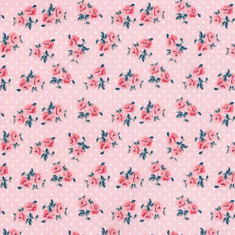 tessuto in cotone cretonne piccole rose – rosa,  image number 1