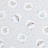 popeline di cotone Animali in un cerchio di fiori stampa digitale – grigio argento/bianco,  thumbnail number 1