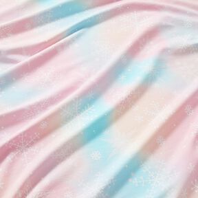 jersey di cotone Gradiente acquerello con fiocchi di neve | Glitzerpüppi – blu ghiaccio/rosé, 