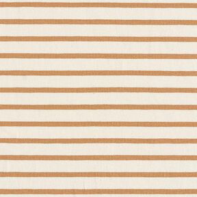 Jersey in cotone a righe strette e larghe – crema/cannella, 