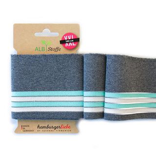 TESSUTO IN MAGLIA BIO PER BORDI E POLSINI CUFF ME riflettente  [140 CM | 8 CM]  | Albstoffe |, 