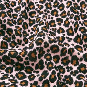 mussolina / tessuto doppio increspato stampa leopardata &ndash; ros&eacute;/nero, 