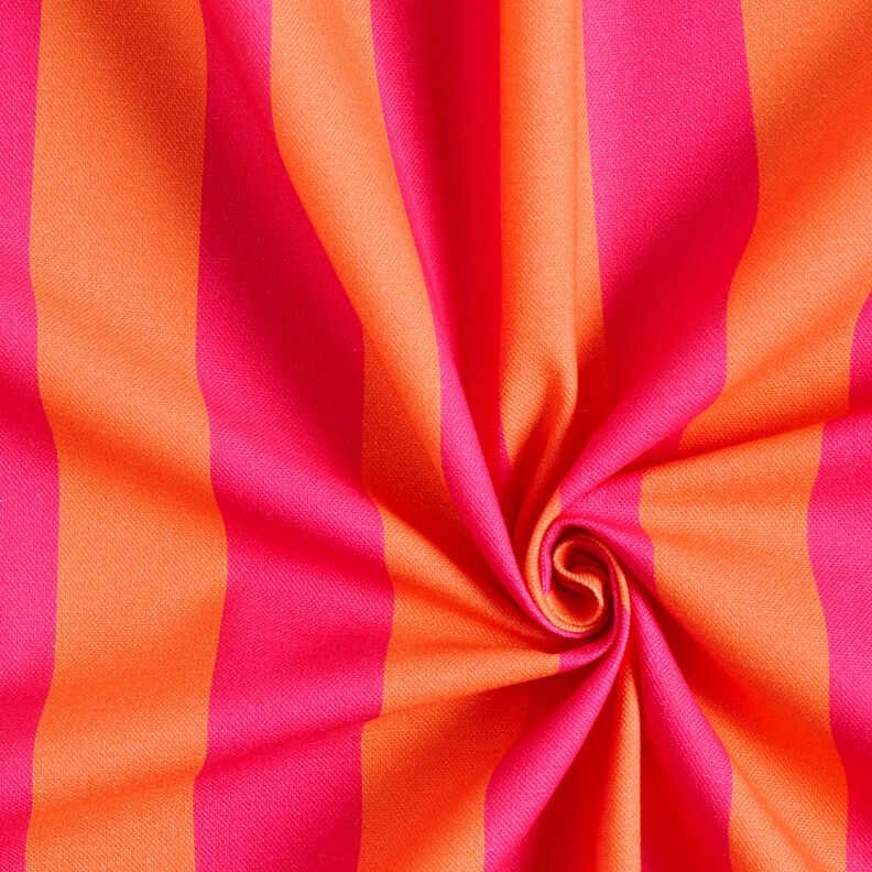 tessuto arredo mezzo panama Rigato – rosa fucsia acceso/arancione,  image number 3